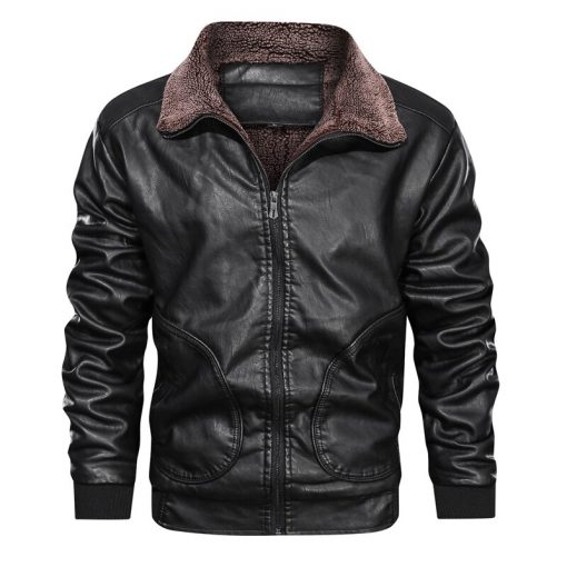 Mountainskin Winter Mens PU Jacket Thick Warm Men's Motorcycle Jacket New Fashion Windproof Leather Coat Male EU Size 3XL SA864 3