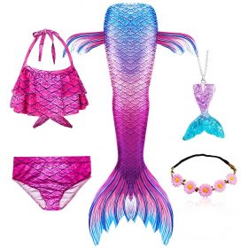 Girls Mermaid Tails Swimming Swimwear Swimmable Beach Clothes Little Children Mermaid Swimsuit Kids Halloween Cosplay Costumes 4