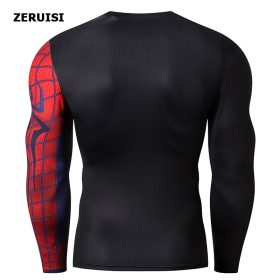 Male t-shirt 3D Printed Compression Shirt Quick-Dry T-Shirt Rash Guard Tops Fitness Running Shirt Men Gym Sport Tight 2