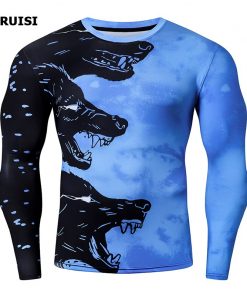 Compression Quick dry T-shirt Men Running Sport Skinny Long Sleeve Shirt Male Gym Fitness Bodybuilding Workout Tops Clothing 7