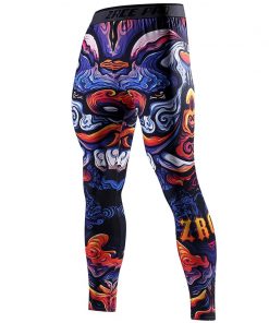 ZRCE Chinese Style Compression Tight Leggings 3D Prints Joggers Fitness Men's pants Hip hop Streetwear Training Men's trousers 9