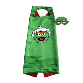 Costumes Big Bird Elmo Oscar Cosplay Superhero Style Capes with Masks for Kids Birthday Cosplay Costume 5