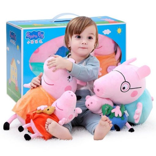 4Pcs/set Peppa Pig George Stuffed Plush Toy 19/30cm Peppa Pig Family Party Dolls Christmas New Year Gift For Girl Original Bran 1