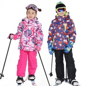 2020 New Ski Suit Kids Winter -30 Degree Snowboard Clothes Warm Waterproof Outdoor Snow Jackets + Pants for Girls and Boys Brand 3