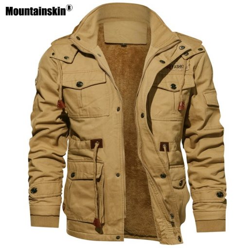 Mountainskin Men's Winter Fleece Jackets Warm Hooded Coat Thermal Thick Outerwear Male Military Jacket Mens Brand Clothing SA600 3