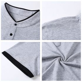 COODRONY Brand Summer Short Sleeve T Shirt Men Clothes Cotton Tee Shirt Homme Streetwear Fashion Stand Collar T-Shirt Men C5097S 5