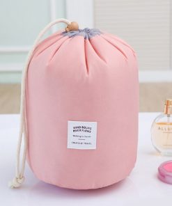 RUPUTIN Dropshipping Drawstring Cosmetic Bag High Capacity Makeup Organizer Storage Bags Travel Toiletry Kit Drum Make Up Bags 13