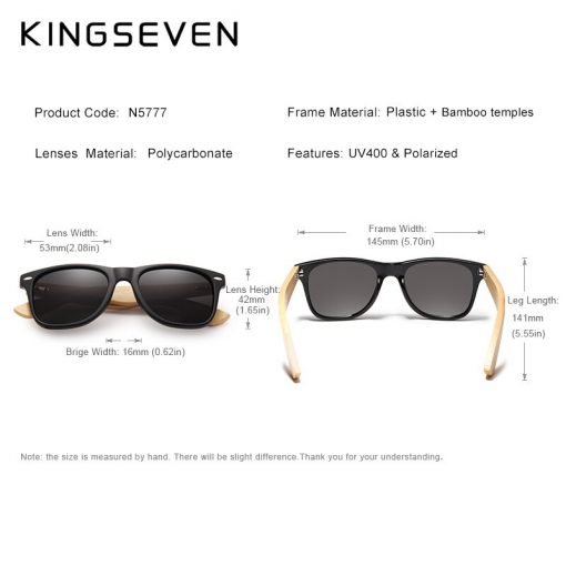 KINGSEVEN Original Men's Polarized Bamboo Sunglasses Women Wooden Sun glasses Men Brand Wood Glasses Oculos de sol masculino 2