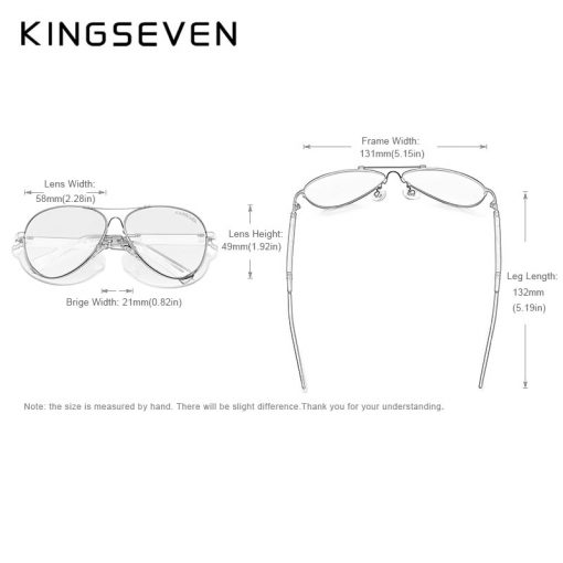 KINGSEVEN 2021 New Trend Quality Titanium Alloy Men's Sunglasses Polarized Sun glasses Women Pilot Mirror Eyewear Oculos de sol 6