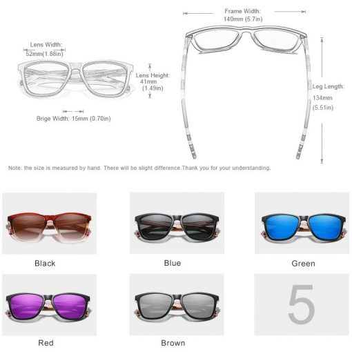 Genuine KINGSEVEN New Fashion Trend Design Women Sunglasses Men Gradient Multi Color Natural Wood Mirror Lens Sun Glasses Oculos 4