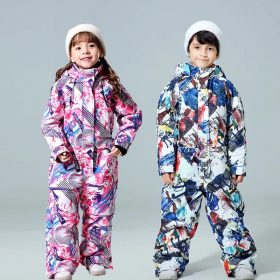 -30 Degree Children Ski Jumpsuit 2020 Winter Snowboard Jacket Boys and Girls Outdoor Snow Suits Warm Waterproof Kids Ski Jacket 1