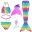 Kids Swimmable Mermaid Tail for Girls Swimming Bating Suit Mermaid Costume Swimsuit can add Monofin Fin Goggle with Garland 28