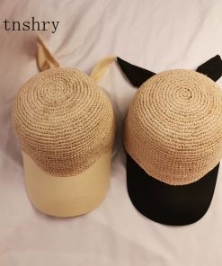 2019 New Women Baseball Caps Handmade Knitting Crochet Peaked Cap Female Equestrian Hat Summer Sun Hat Adjustable Breathable 1