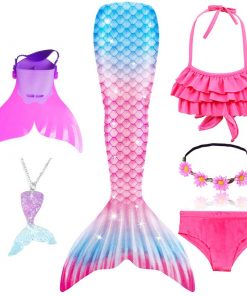 Bylulis Children Mermaid Swimming Suit Kids Mermaid Tails Swimmable Swimsuit Mermaid Cosplay Costumes Clothes Swimwear Bikini 10