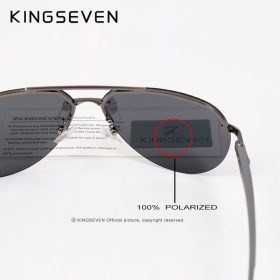 KINGSEVEN Aluminum Magnesium Polarized Rimless Lens Sunglasses For Men High Definition Retro Women Eyewear Oculos de sol 4