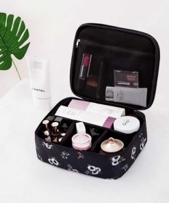 Women Cartoon Flamingo Cosmetic Bag Function Makeup Bag Travel Trunk Zipper Make Up Organizer Storage Pouch Toiletry Kit Box 8