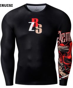 Male t-shirt 3D Printed Compression Shirt Quick-Dry T-Shirt Rash Guard Tops Fitness Running Shirt Men Gym Sport Tight 7