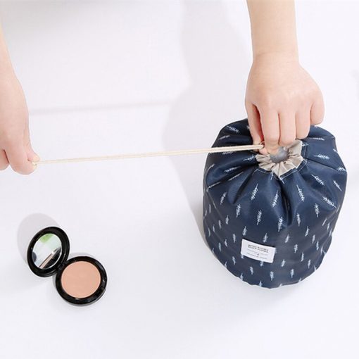 RUPUTIN Dropshipping Drawstring Cosmetic Bag High Capacity Makeup Organizer Storage Bags Travel Toiletry Kit Drum Make Up Bags 4