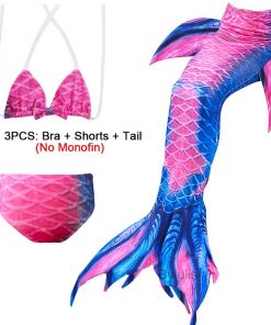 New Girls Mermaid Tail for Swimming Costume with Monofin Fin Kids Zeemeerminstaart Cola De Sirena Cauda De Sereia Cosplay 29
