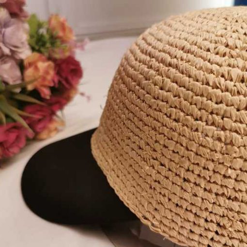 2019 New Women Baseball Caps Handmade Knitting Crochet Peaked Cap Female Equestrian Hat Summer Sun Hat Adjustable Breathable 6