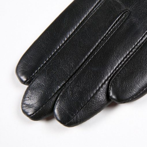 Gours Winter Genuine Leather Gloves for Women Fashion Brand Black Goatskin Finger Gloves New Arrival Warm Mittens GSL028 5