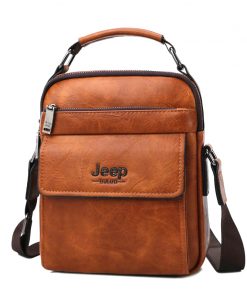 JEEP BULUO Brand Men's Messenger Fashion Split Leather For Men Tote Bag Men Shoulder Bags High Quality Handbags New 2PC/Set 12