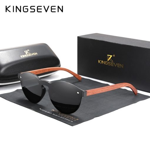 Custom LOGO Natural Wooden Sunglasses KINGSEVEN Bubinga Men's Polarized Glasses Wooden Fashion Sun Glasses Original Accessories 1