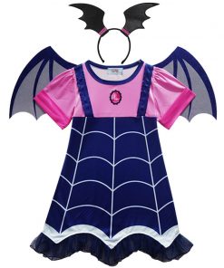 MUABABY Girls Vampire Fancy Dress Up Costumes Clothes Short Sleeve Carnival Halloween Vampire Party Gown Children Frocks 14