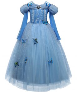 Cosplay Snow Queen Dress Girls Elsa Dress For Girls Princess Vestidos Fantasia Children Belle Dress Girl Party Costume 16