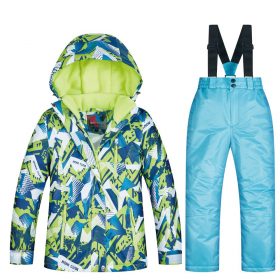 Ski Suit Children's Brands High Quality Jacket and Pants for Kids Waterproof Snow Jacket Winter Boy Ski and Snowboard Jacket 3