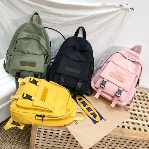 New Trend Female Backpack Casual Classical Women Backpack Fashion Women Shoulder Bag Solid Color School Bag For Teenage Girl 1
