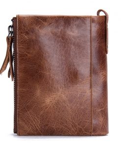 CONTACT'S HOT Genuine Crazy Horse Cowhide Leather Men Wallet Short Coin Purse Small Vintage Wallets Brand High Quality Designer 2