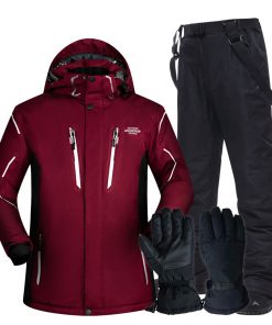 Ski Suit Men Super Warm Thicken Waterproof Windproof Winter Snow Suits Skiing And Snowboarding Jackets + Pants Plus Size Brands 18