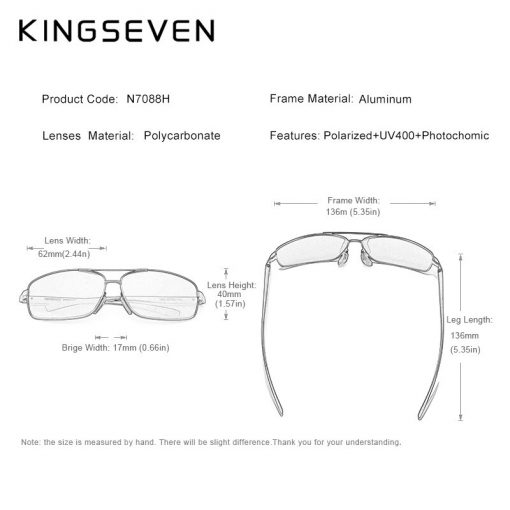 KINGSEVEN New Photochromic Sunglasses Men Polarized Chameleon Glasses Male Sun Glasses Day Night Vision Driving Eyewear N7088 3