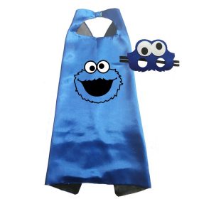 Costumes Big Bird Elmo Oscar Cosplay Superhero Style Capes with Masks for Kids Birthday Cosplay Costume 3