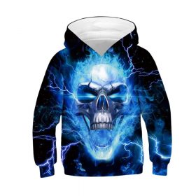 Thunderbolt Skull Boys Hoodies 3D Digital Printing Wolf Casual Kids Jacket Polyester Spring And Autumn Boys Jacket Kids Clothes 2