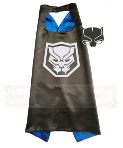 Black Panther Costume Superhero Cape and Mask Anime Costume for Kids 6
