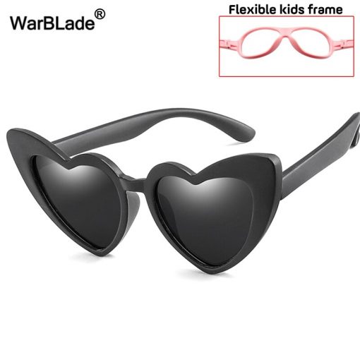 WarBLade Children Sunglasses Kids Polarized Sun Glasses Heart Boys Girls Glasses UV400 Baby TR90 Silicone Safety Frame Eyewear 2