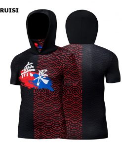 Men's Skull Mask Compression shirts Hoodie Sweatshirt Hooded Tops Streetwear New Fashion Fitness Jogging Bodybuilding Tops 10