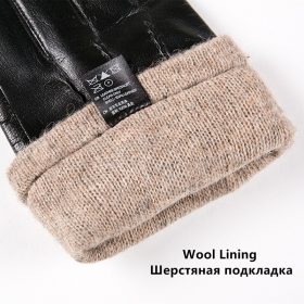 GOURS Genuine Leather Winter Gloves for Men Fashion Black Real Goatskin Wool Lining Warm Hand Driving Glove 2019 New Mittens 005 5
