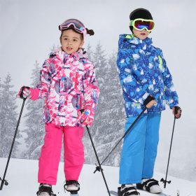 2020 New Ski Suit Kids Winter -30 Degree Snowboard Clothes Warm Waterproof Outdoor Snow Jackets + Pants for Girls and Boys Brand 1