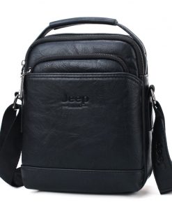 JEEP BULUO  Brand Men Leather Shoulder Bag 2 piece set Handbags Business Casual Messenger Bag Crossbody Male Tote Bags For iPad 10