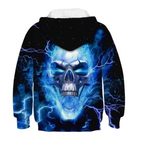 Thunderbolt Skull Boys Hoodies 3D Digital Printing Wolf Casual Kids Jacket Polyester Spring And Autumn Boys Jacket Kids Clothes 3