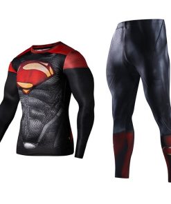 Men's Compression GYM Training Clothes Suits Workout Superhero Jogging Sportswear Fitness Dry Fit Tracksuit Tights 2pcs / sets 10