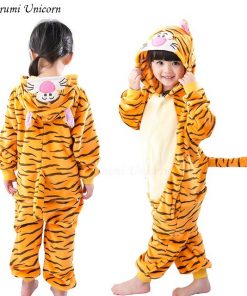 Kigurumi Unicorn Pajamas Children's Pajamas for Boys Girls Flannel Kids Stich Pijamas Set Animal Sleepwear Winter Onesies 4-12 32