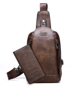 JEEP BULUO Brand Travel Hiking Messenger Shoulder Bags Men's Large Capacity Sling Crossbody Bag Solid Men Leather Bag 7