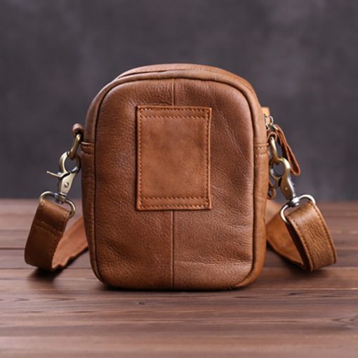 AETOO Men's mini leather bag, vertical casual shoulder bag, vintage leather men's bag, stiletto bag 3