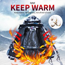 Large Size Men's Ski Suit -30 Temperature Waterproof Warm Winter Mountaineering Snow Snowboard Jackets and Pants Set 3