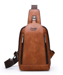 JEEP BULUO Brand Travel Hiking Messenger Shoulder Bags Men's Large Capacity Sling Crossbody Bag Solid Men Leather Bag 8