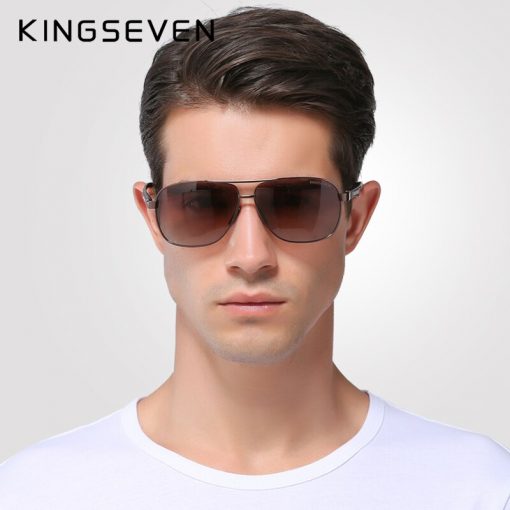 KINGSEVEN 2019 Brand Men Aluminum Sunglasses HD Polarized UV400 Mirror Male Sun Glasses Women For Men Oculos de sol 4